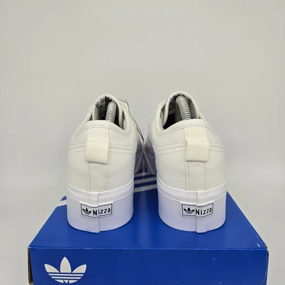 New adidas Nizza Platform Triple White Women's Shoes Size 10 - Picture 4 of 8